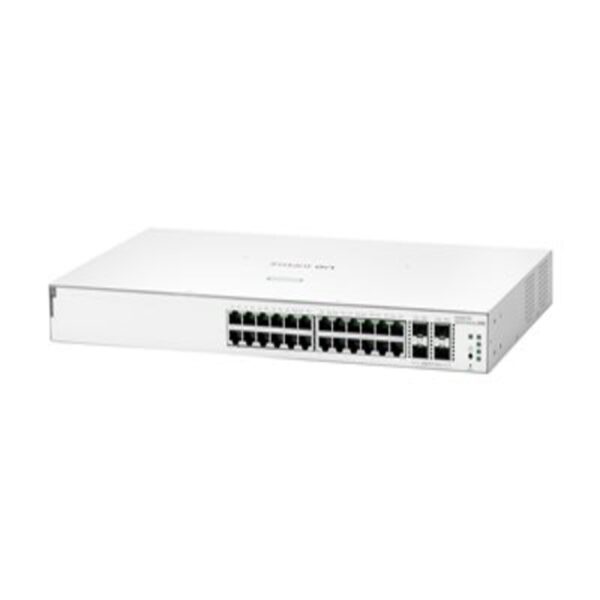 Aruba Instant On 1930 24G 195W PoE+ Switch front view and ports