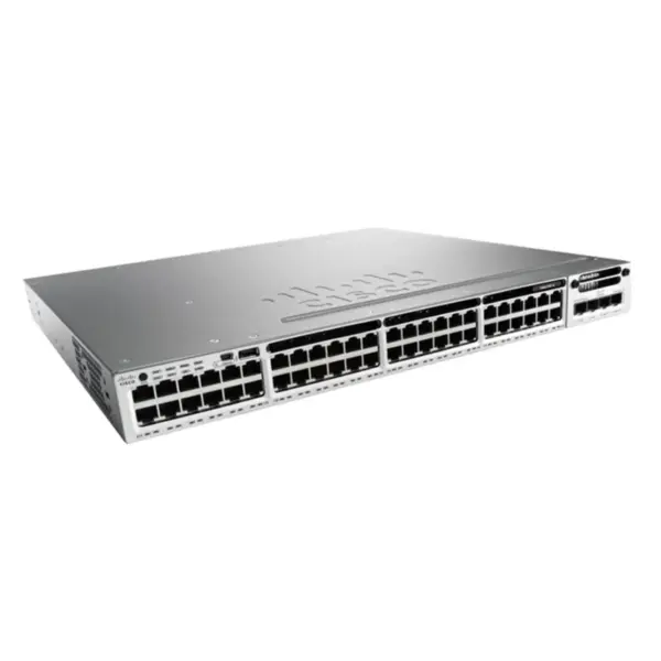 Cisco Catalyst C9300-48P-E 48 port gigabit PoE plus Network Essentials switch front panel view