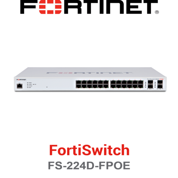 FortiSwitch 224D-FPOE Gigabit PoE Switch front view showcased by Networks Kenya