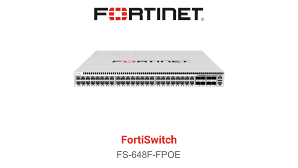 Fortinet FortiSwitch 648F-FPOE 48 port multi gigabit 1440W PoE plus plus switch front panel view