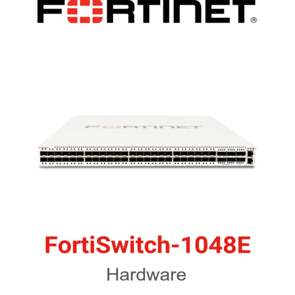 Fortinet FortiSwitch 1048E 48 port 10G SFP plus 100G QSFP28 core switch front view