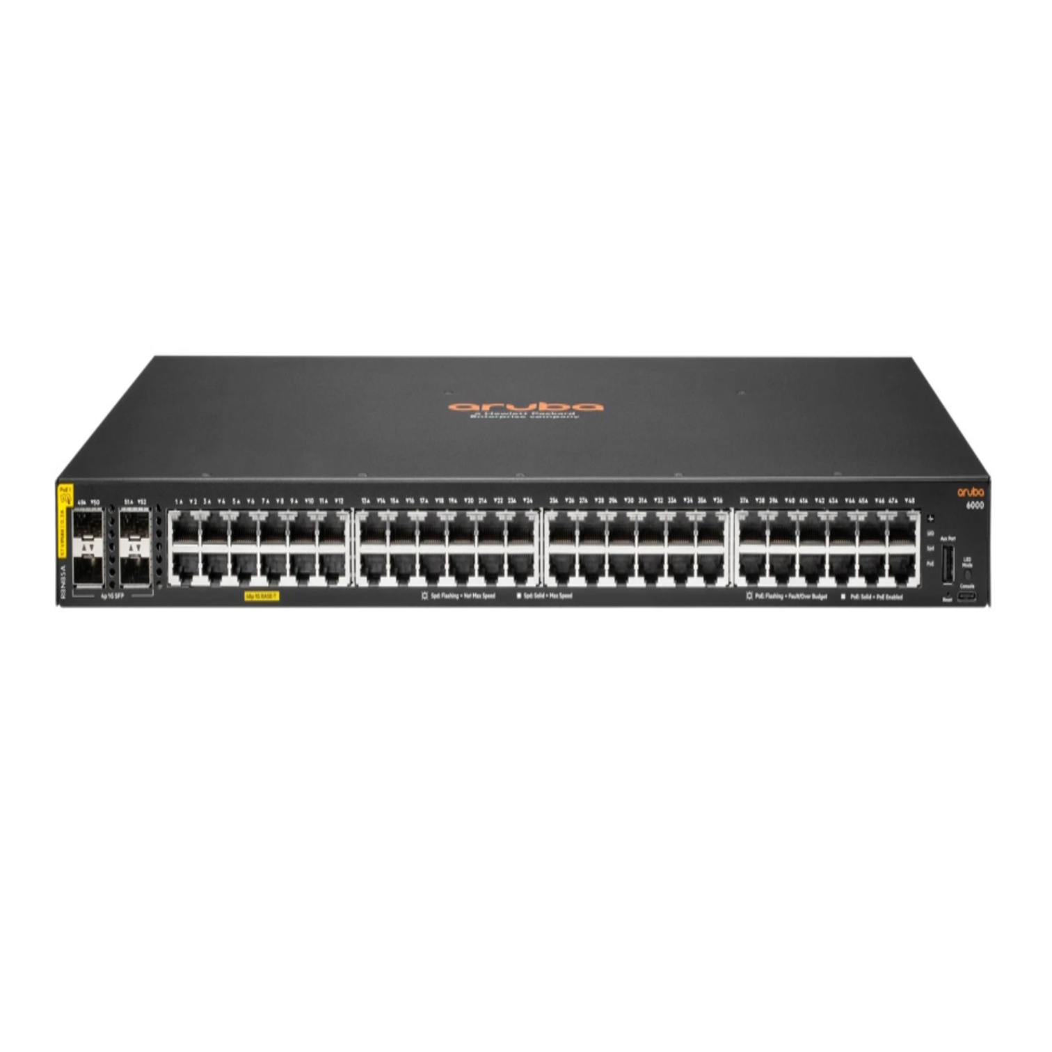 HPE Aruba Networking CX 6000 486 Class4 PoE 4SFP 370W Switch