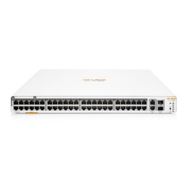 Aruba Instant On 1960 48G 600W PoE Switch front view and ports