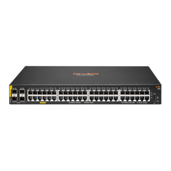Aruba CX 6000 48G 4SFP Non-PoE Switch front view and ports