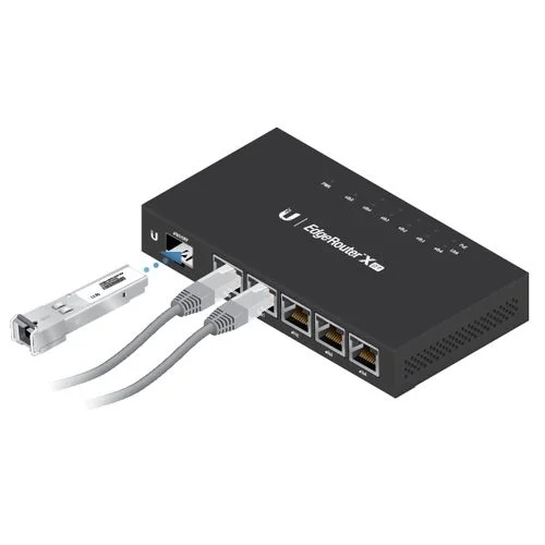 Ubiquiti EdgeRouter X ER-X Compact 5-Port Gigabit Advanced Router Desktop Enclosure Front View