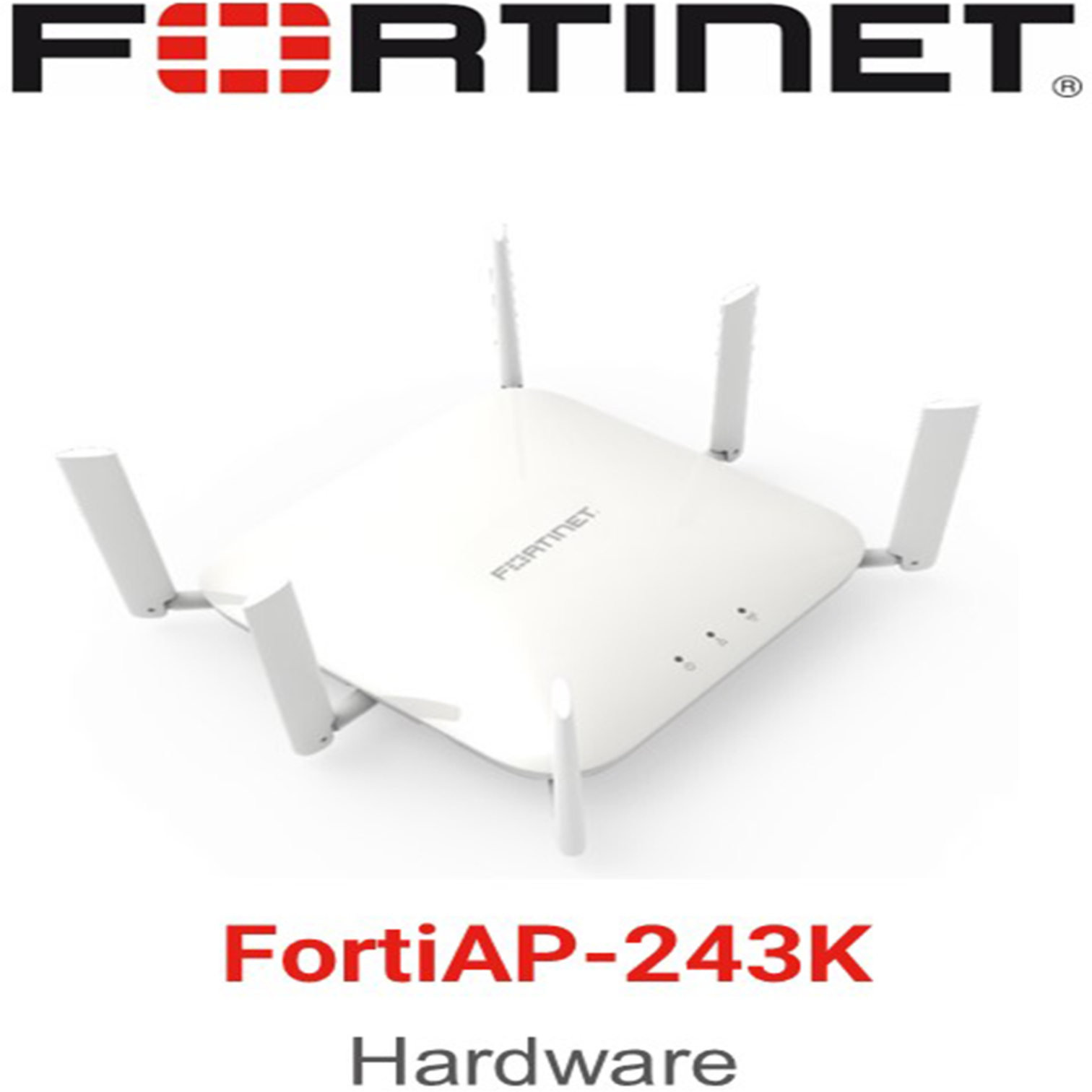 Fortinet FortiAP 243K-E Enterprise Indoor Wi-Fi 7 Access Point with External Antenna Connectors Ceiling and Wall Mount Front View