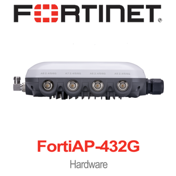 Fortinet FortiAP 432G-E Enterprise Outdoor Wi-Fi 7 Access Point External Antennas IP67 Enclosure Wall Mount Front View