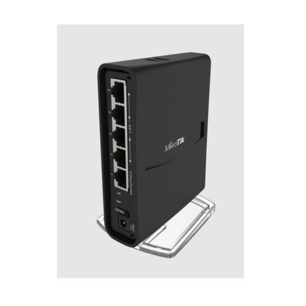 MikroTik hAP ac2 RBD52G-5HACD2HND-TC Enterprise Dual-Concurrent Wireless Router Desktop Tower Mount Front View
