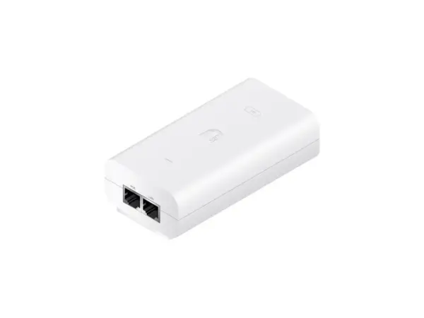 Ubiquiti POE-54V-80W-G High-Power Gigabit Power over Ethernet Injector Black Desktop Enclosure Front View