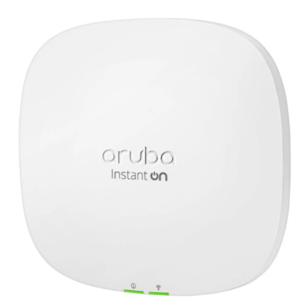 Aruba Instant On AP25 (RW) Indoor Access Point White Wi-Fi 6 4x4 MU-MIMO Wireless Gateway Top View