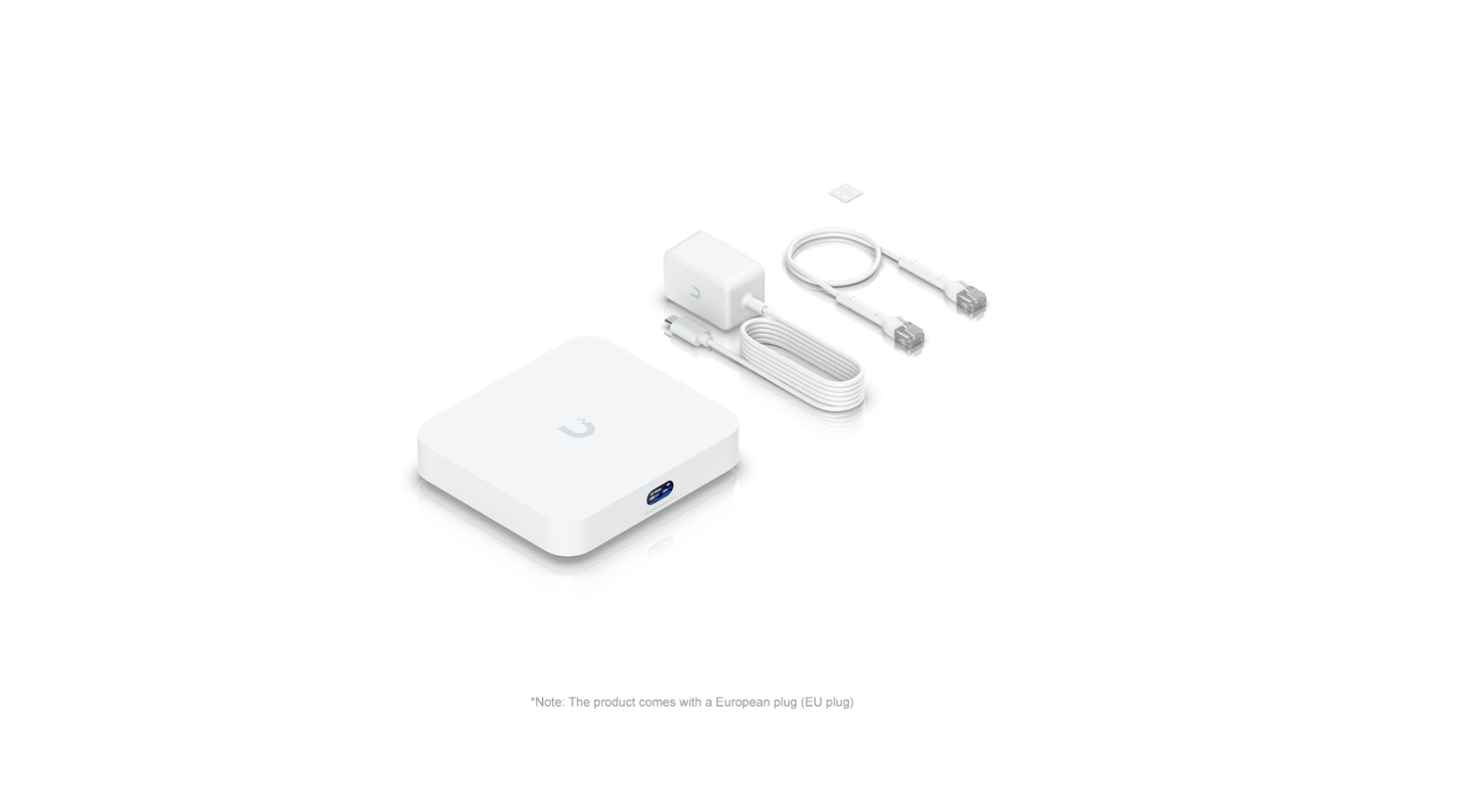 Ubiquiti UniFi Cloud Gateway Ultra UCG-Ultra Compact Multi-WAN Security Gateway Desktop Enclosure Front View