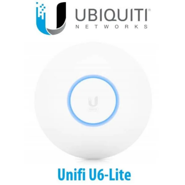 Ubiquiti UniFi U6-Lite Entry-Level Dual-Band Wi-Fi 6 Ceiling Access Point White Enclosure Front View