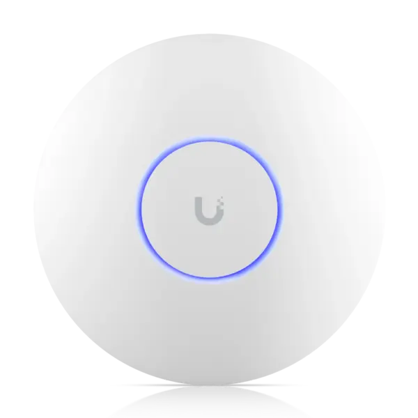 : Ubiquiti UniFi U6 Enterprise Tri-Band Wi-Fi 6E Ceiling Access Point White Enclosure Front View