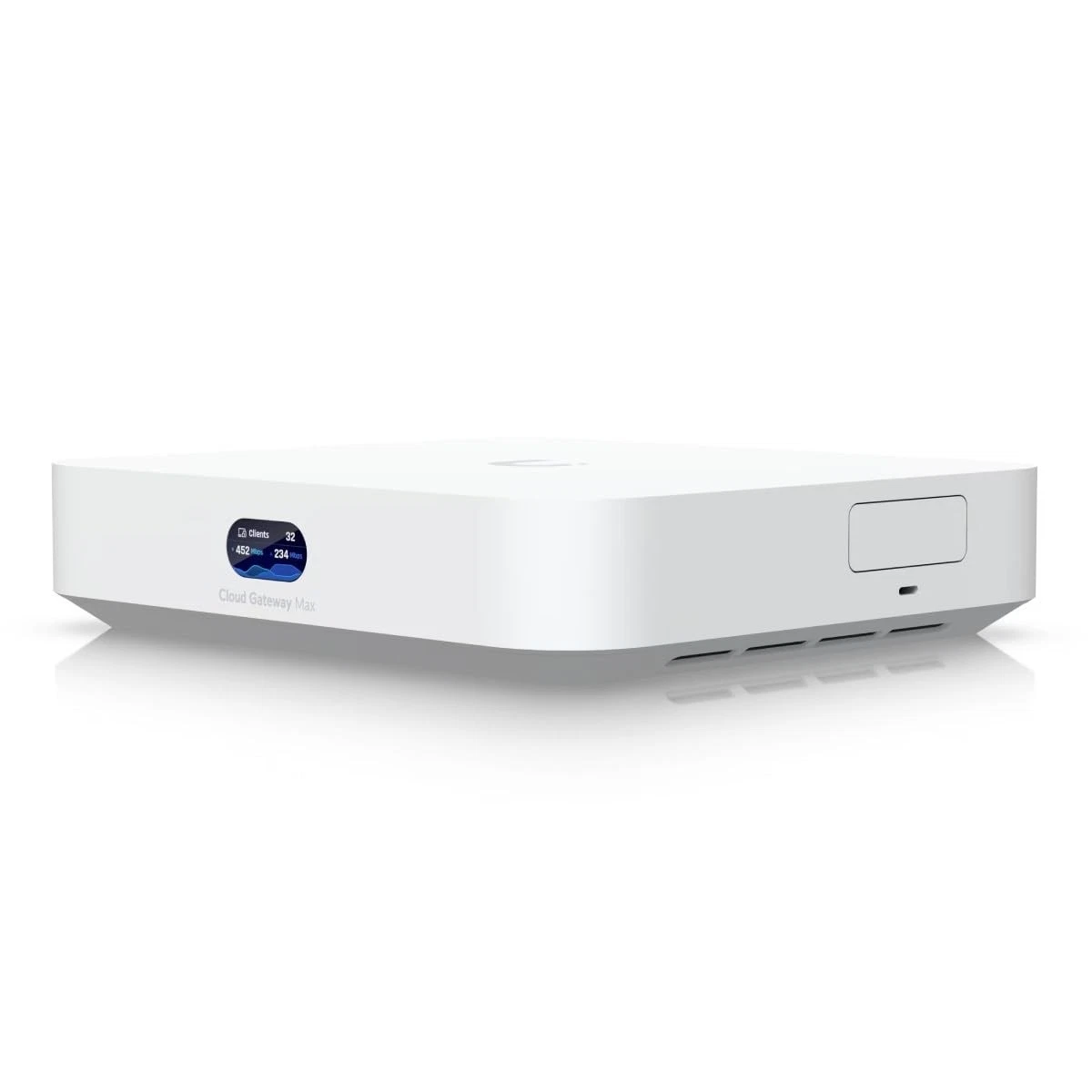 Ubiquiti UniFi Cloud Gateway Max Non-Storage UCG-Max-NS Compact Multi-WAN Security Gateway Desktop Enclosure Front View