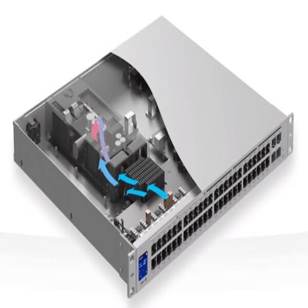Ubiquiti UniFi USW-Pro-48-PoE 48-Port Managed Gigabit Layer 3 Rackmount Switch with Touchscreen and PoE+ Ports Front View