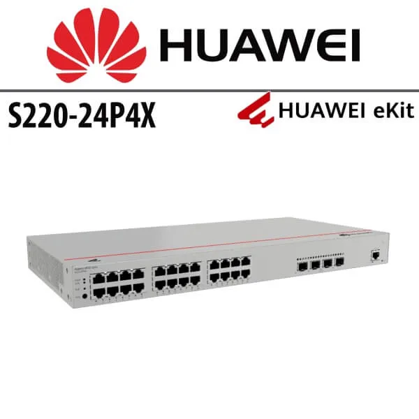 Huawei eKitEngine S220-24P4X 24 Port Gigabit PoE Switch Front Port Detail